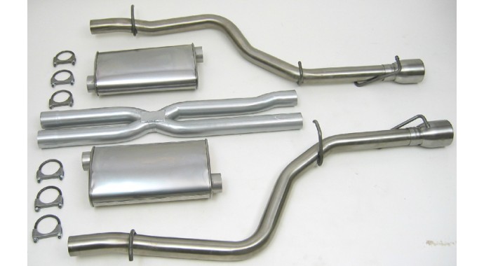 Dual 2 5 Cat Back System Super Turbo Mufflers P N 19422