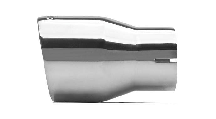 304 Polished Stainless Steel Tip - Double Wall - Inlet Dia.: 2.75" - Outlet Dia.: 4" - Overall Length: 6"