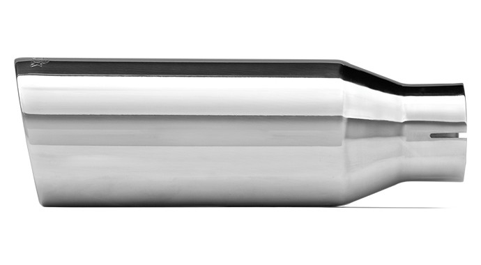 304 Polished Stainless Steel Tip - Double Wall - Inlet Dia.: 2.5" - Outlet Dia.: 4" - Overall Length: 12"