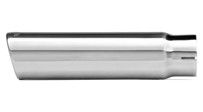 304 Polished Stainless Steel Tip - Single Wall - Inlet Dia.: 2.5" - Outlet Dia.: 3" - Overall Length: 12"