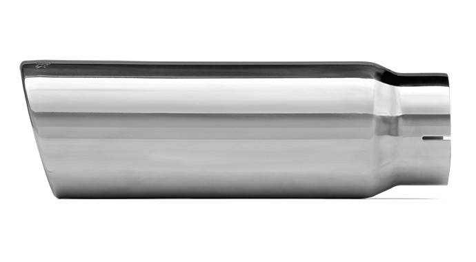 304 Polished Stainless Steel Tip - Single Wall - Inlet Dia.: 4" - Outlet Dia.: 5" - Overall Length: 12"