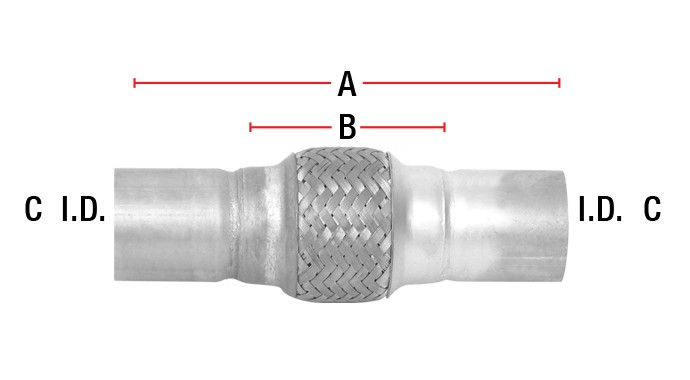 Universal Flex Pipe With Bushings - P/N: 51024 - DynoMax