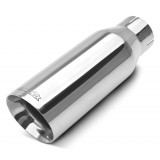 304 Polished Stainless Steel Tip - Double Wall - Inlet Dia.: 2.75" - Outlet Dia.: 4" - Overall Length: 12"