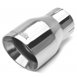 304 Polished Stainless Steel Tip - Double Wall - Inlet Dia.: 2.75" - Outlet Dia.: 4" - Overall Length: 6"