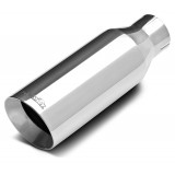 304 Polished Stainless Steel Tip - Double Wall - Inlet Dia.: 2.5" - Outlet Dia.: 4" - Overall Length: 12"