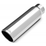 304 Polished Stainless Steel Tip - Single Wall - Inlet Dia.: 4" - Outlet Dia.: 5" - Overall Length: 18"