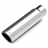 304 Polished Stainless Steel Tip - Single Wall - Inlet Dia.: 2.5" - Outlet Dia.: 3" - Overall Length: 12"