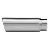 304 Polished Stainless Steel Tip - Single Wall - Inlet Dia.: 4" - Outlet Dia.: 5" - Overall Length: 12"